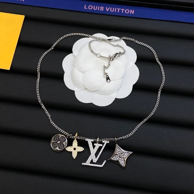Louis Vuitton LV Initiales Multi-Charm Crystal Pendant Necklaces 2