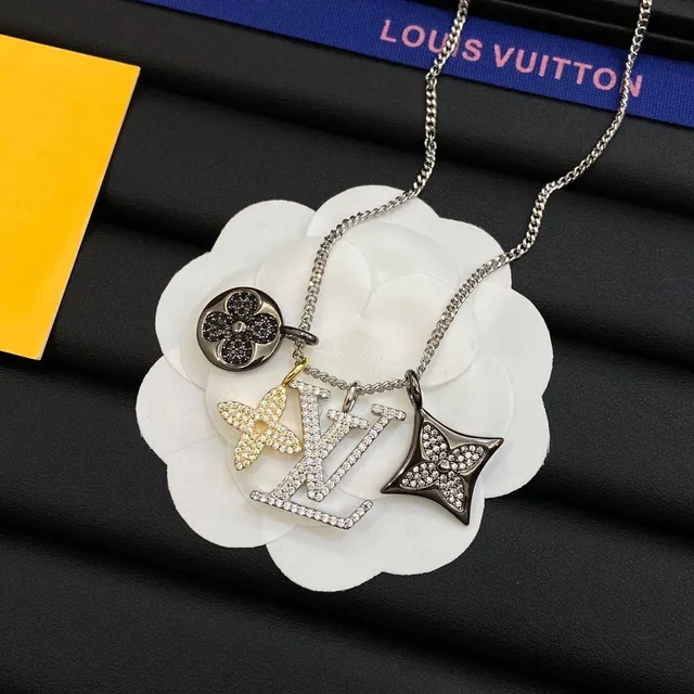 Louis Vuitton LV Initiales Multi-Charm Crystal Pendant Necklaces 3