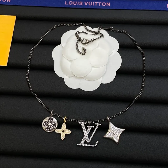 Louis Vuitton LV Initiales Multi-Charm Crystal Pendant Necklaces 4