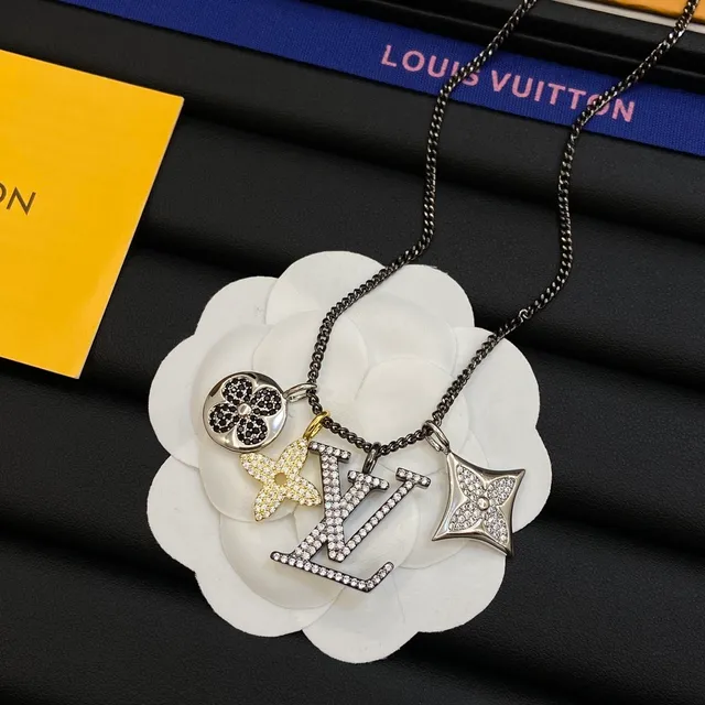 Louis Vuitton LV Initiales Multi-Charm Crystal Pendant Necklaces 5