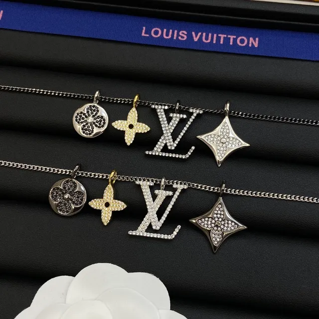 Louis Vuitton LV Initiales Multi-Charm Crystal Pendant Necklaces 6