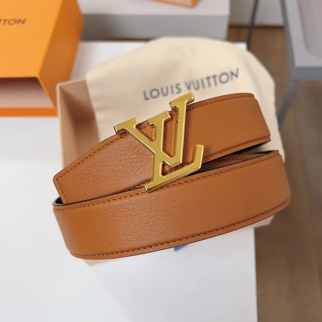Louis Vuitton LV Initiales Tan and Black Leather Belt 6