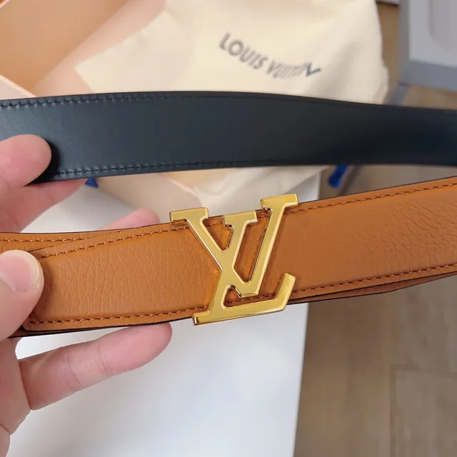 Louis Vuitton LV Initiales Tan and Black Leather Belt 7