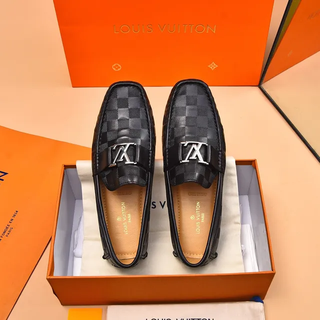 Louis Vuitton LV Loafer Black Damier Graphite Check Leather Loafers 3