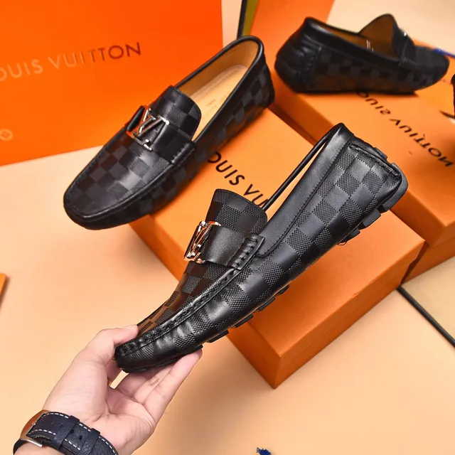 Louis Vuitton LV Loafer Black Damier Graphite Check Leather Loafers 4