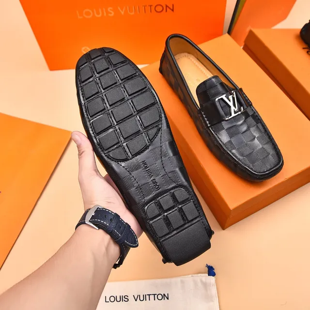 Louis Vuitton LV Loafer Black Damier Graphite Check Leather Loafers 7