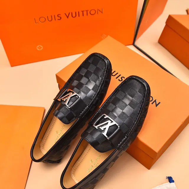 Louis Vuitton LV Loafer Black Damier Graphite Check Leather Loafers 8