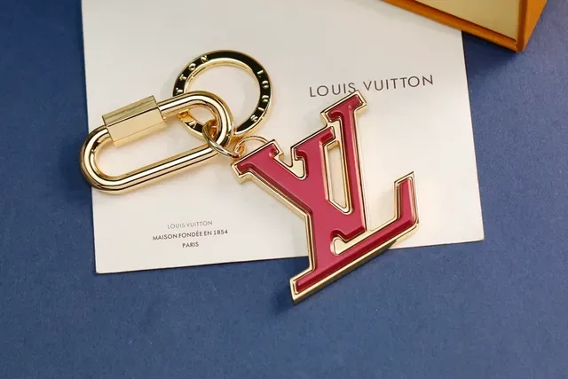 Louis Vuitton LV Logo Blue Gold Enamel-Coated Monogram Metal Carabiner Clip Bracelet 8