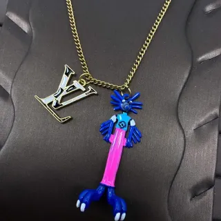 Louis Vuitton LV Monogram and Figurine Dual-Pendant Necklace