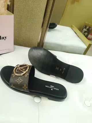 Louis Vuitton LV Slide Monogram Brown and Black Slippers 8