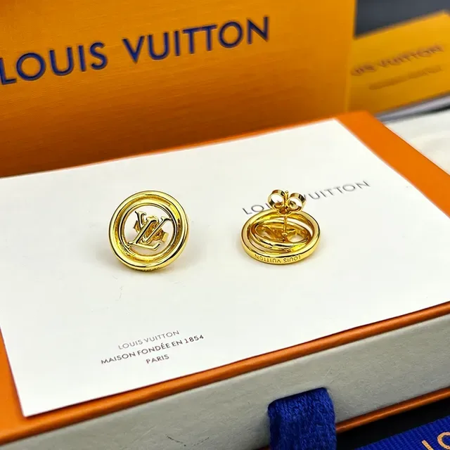 Louis Vuitton LV Stellar Circular LV Circle Gold-Tone Stud Earrings 2