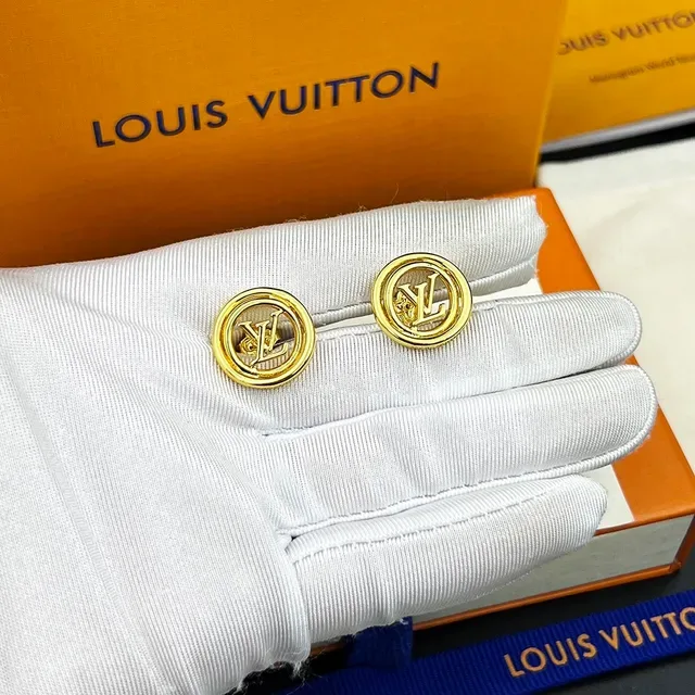 Louis Vuitton LV Stellar Circular LV Circle Gold-Tone Stud Earrings 3