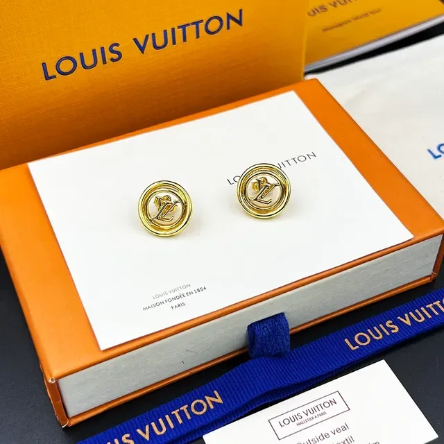 Louis Vuitton LV Stellar Circular LV Circle Gold-Tone Stud Earrings 4