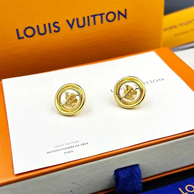 Louis Vuitton LV Stellar Circular LV Circle Gold-Tone Stud Earrings 5