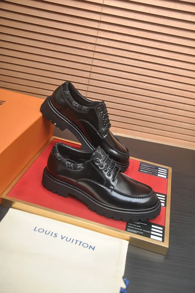 Louis Vuitton LV Trail Black Leather Derby Shoes 4