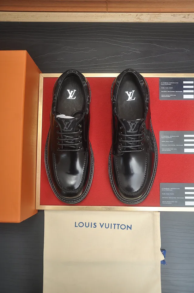 Louis Vuitton LV Trail Black Leather Derby Shoes 5