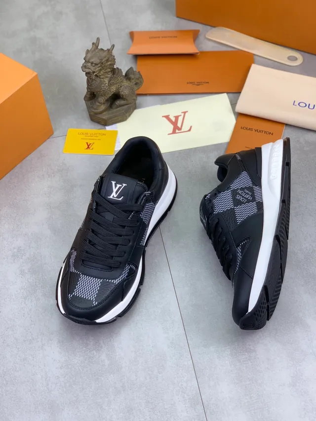 Louis Vuitton LV Trainer Black and White Checkered Lifestyle Sneakers 5
