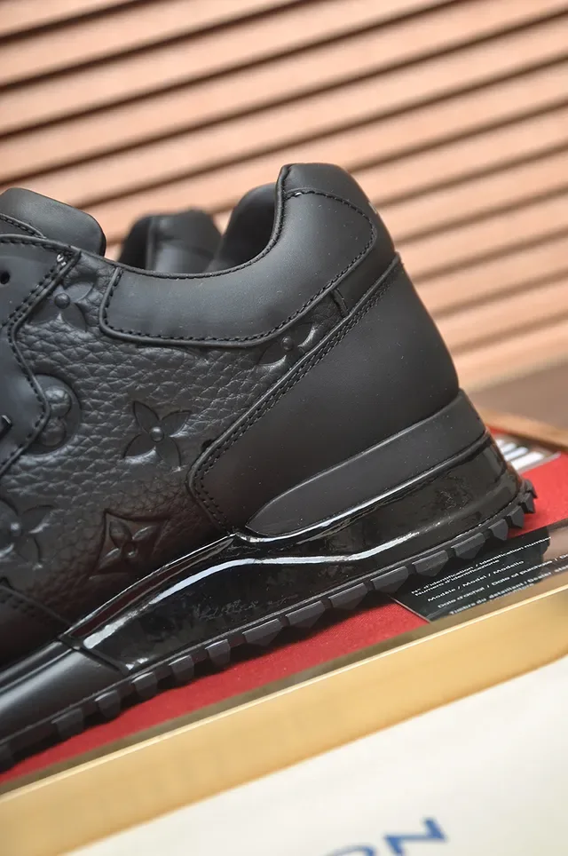 Louis Vuitton LV Trainer Black Embossed Monogram Leather Padded Collar Lifestyle Sneakers 2