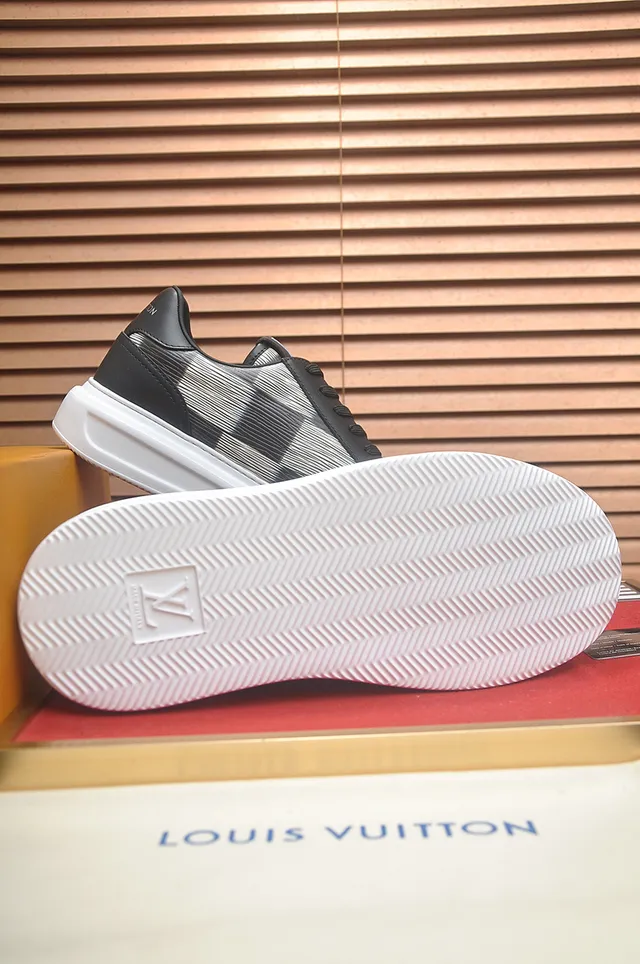 Louis Vuitton LV Trainer Black Gray Low-Top Platform Sole Lifestyle Sneakers 3