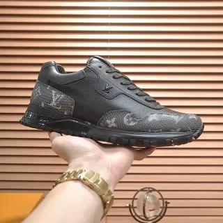 Louis Vuitton LV Trainer Black Gray Monogram Canvas Panels Smooth Leather Overlays Lifestyle Sneakers
