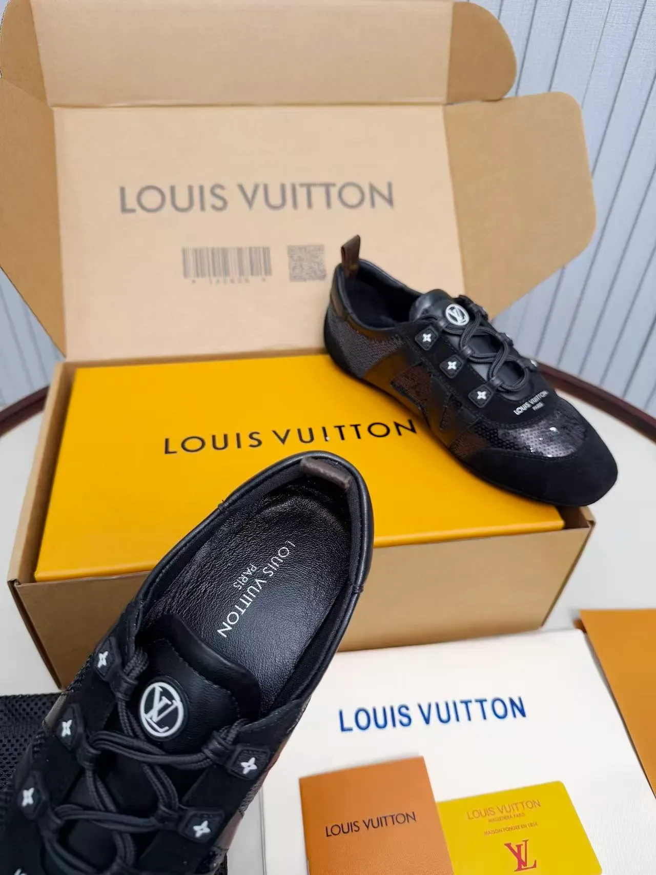 Louis Vuitton LV Trainer কালো লো-টপ মিক্সড-ম্যাটেরিয়াল লাইফস্টাইল স্নিকার 4