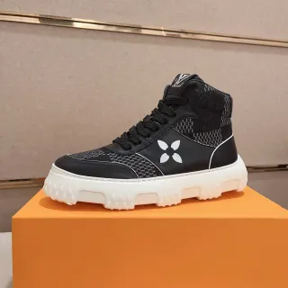 Louis Vuitton LV Trainer Black White High-Top Chunky Sole Lifestyle Sneakers