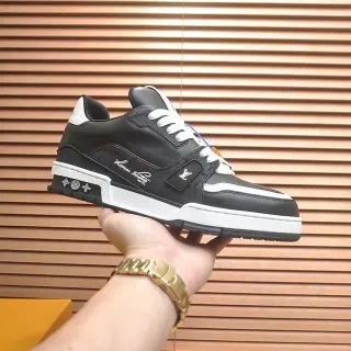 Louis Vuitton LV Trainer Black White Low-Top Leather-Paneled Lifestyle Sneakers