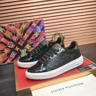 Louis Vuitton LV Trainer Negro Blanco Low-Top Cuero Mixto Lifestyle Sneakers