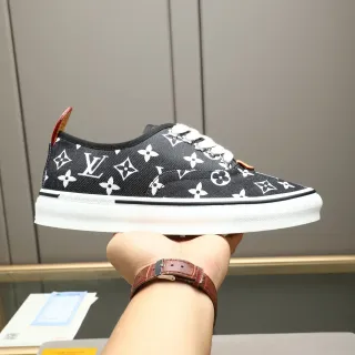 Louis Vuitton LV Trainer Black White Monogram Canvas Upper Rubber Sole Lifestyle Sneakers
