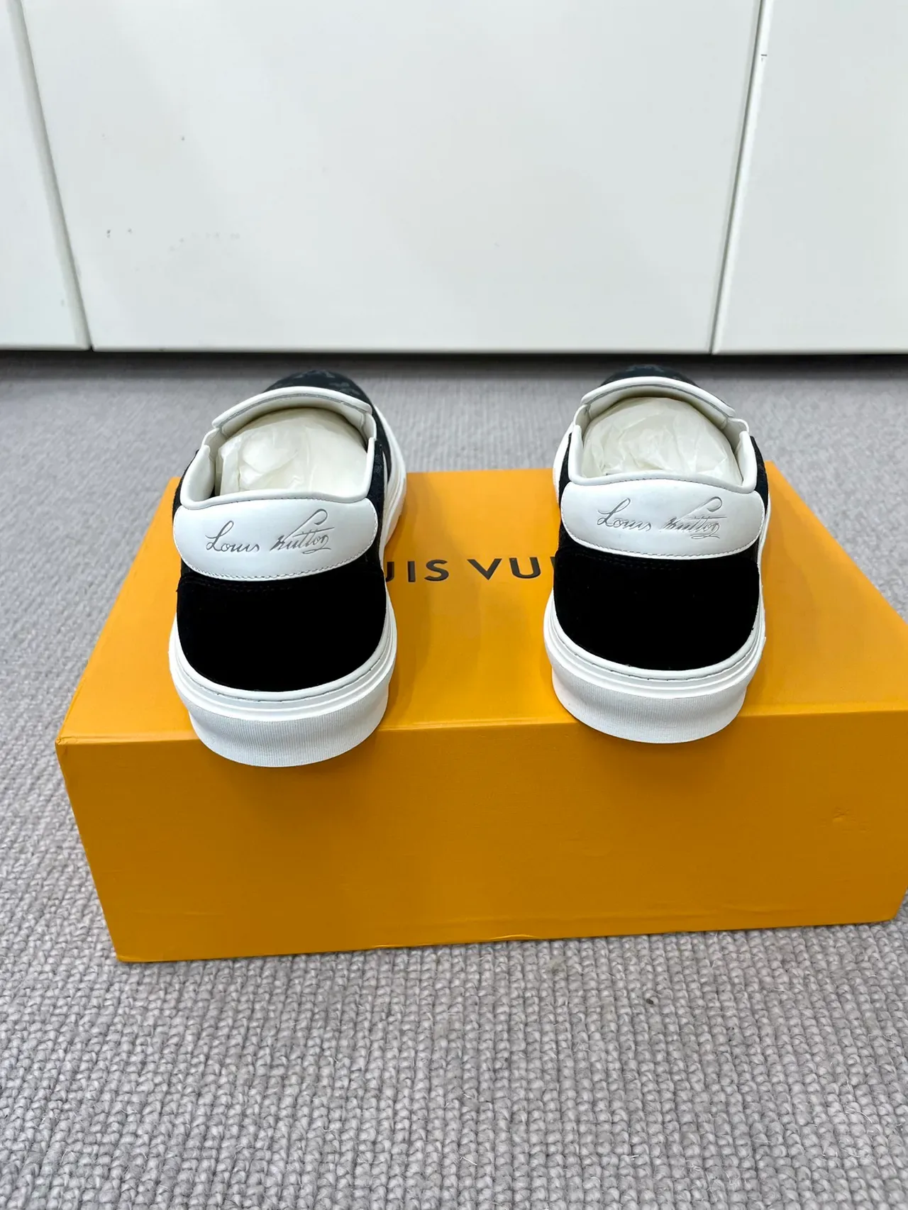 Louis Vuitton LV Trainer Black White Slip-On Monogram Canvas Lifestyle Sneakers 3