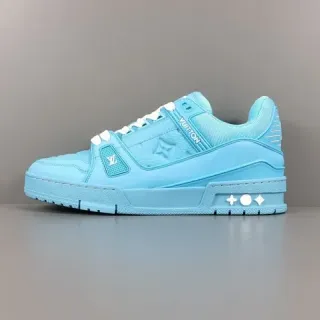 Louis Vuitton LV Trainer Blue White Monogrammed Sculpted Midsole Lifestyle Sneakers