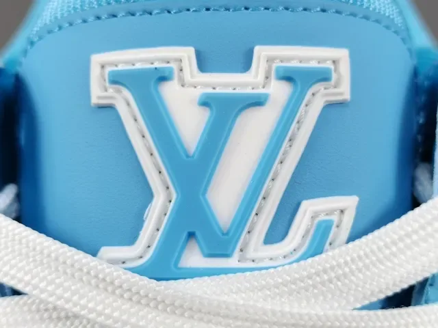 Louis Vuitton LV Trainer Blue White Monogrammed Sculpted Midsole Lifestyle Sneakers 4