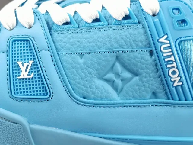Louis Vuitton LV Trainer Blue White Monogrammed Sculpted Midsole Lifestyle Sneakers 8