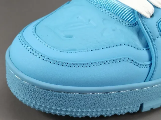 Louis Vuitton LV Trainer Blue White Monogrammed Sculpted Midsole Lifestyle Sneakers 9