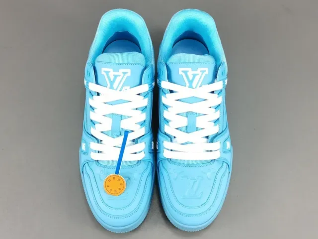 Louis Vuitton LV Trainer Blue White Monogrammed Sculpted Midsole Lifestyle Sneakers 16