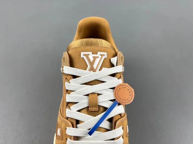Louis Vuitton LV Trainer Brown Beige Suede And Leather Upper Chunky Platform Sole Lifestyle Sneakers 6
