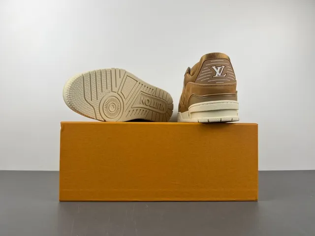 Louis Vuitton LV Trainer Brown Beige Suede And Leather Upper Chunky Platform Sole Lifestyle Sneakers 14