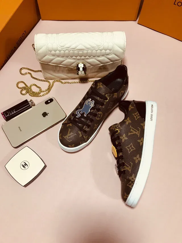 Louis Vuitton LV Trainer Brown White Monogram Canvas Enamel Cat Charms Lifestyle Sneakers 5