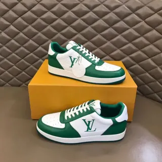 Louis Vuitton LV Trainer Green White Low-Top Panelled Lifestyle Sneakers