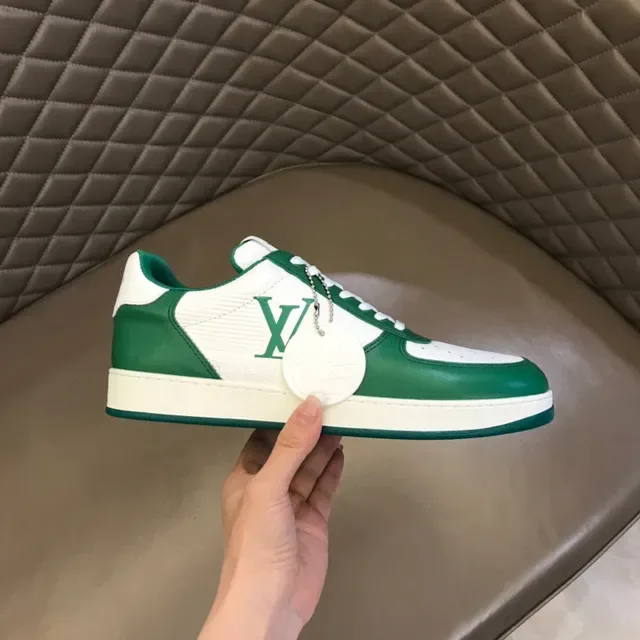 Louis Vuitton LV Trainer أحذية رياضية أخضر أبيض منخفضة الارتفاع بانيلد أسلوب حياة 5