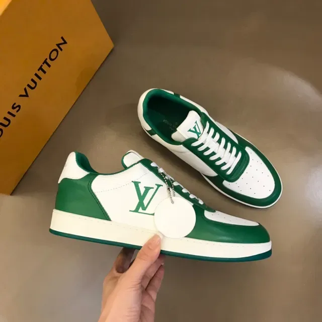 Louis Vuitton LV Trainer أحذية رياضية أخضر أبيض منخفضة الارتفاع بانيلد أسلوب حياة 6