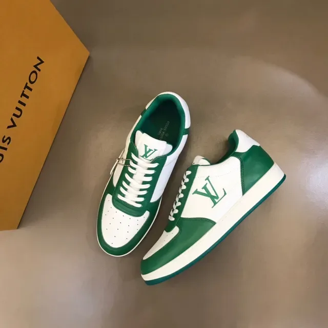 Louis Vuitton LV Trainer أحذية رياضية أخضر أبيض منخفضة الارتفاع بانيلد أسلوب حياة 8