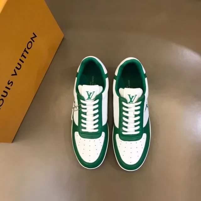 Louis Vuitton LV Trainer أحذية رياضية أخضر أبيض منخفضة الارتفاع بانيلد أسلوب حياة 9