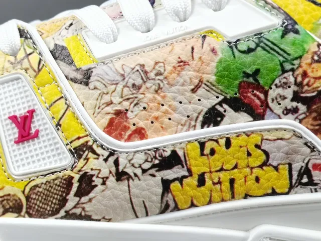 Louis Vuitton LV Trainer Multicolor White Comic-Print Upper Sculpted Midsole Lifestyle Sneakers 8
