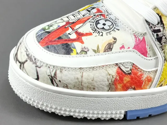 Louis Vuitton LV Trainer Multicolor White Comic-Print Upper Sculpted Midsole Lifestyle Sneakers 9