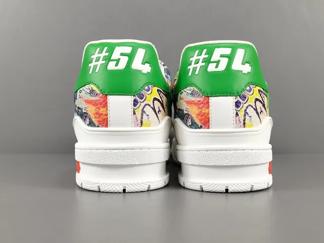 Louis Vuitton LV Trainer Multicolor White Comic-Print Upper Sculpted Midsole Lifestyle Sneakers 17