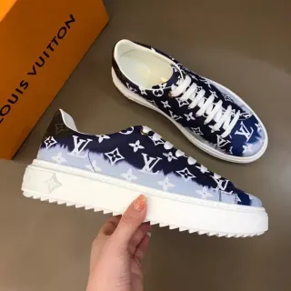 Louis Vuitton LV Trainer Zapatillas De Lifestyle En Azul Marino Y Blanco Con Monograma Tie-Dye
