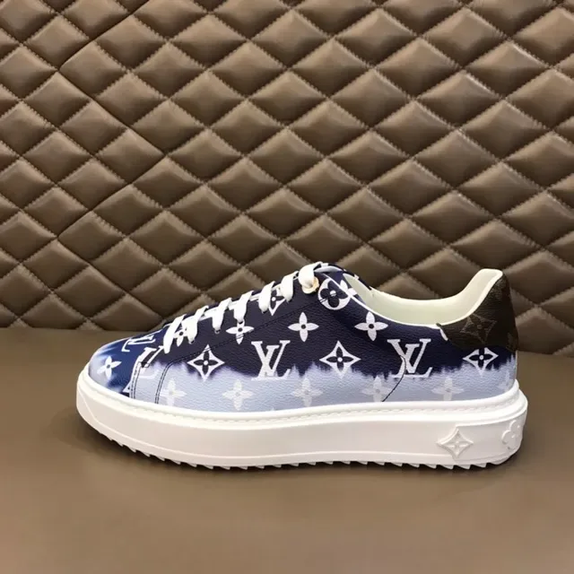 Louis Vuitton LV Trainer Navy Blue and White Monogram Tie-Dye Lifestyle Sneakers 3