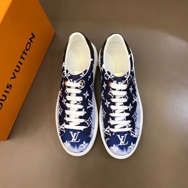 Louis Vuitton LV Trainer Navy Blue and White Monogram Tie-Dye Lifestyle Sneakers 6