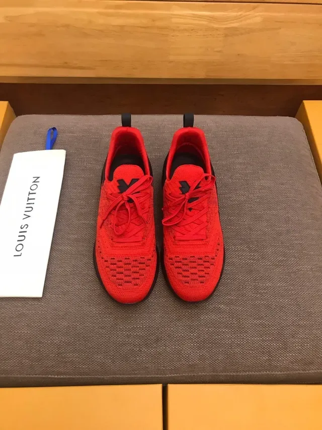 Louis Vuitton LV Trainer Red Black Knit Upper Sculpted Chunky Sole Lifestyle Sneakers 2